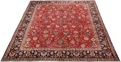 Appraisal: A Mashad Carpet Approx '- x '- Thin wool pile