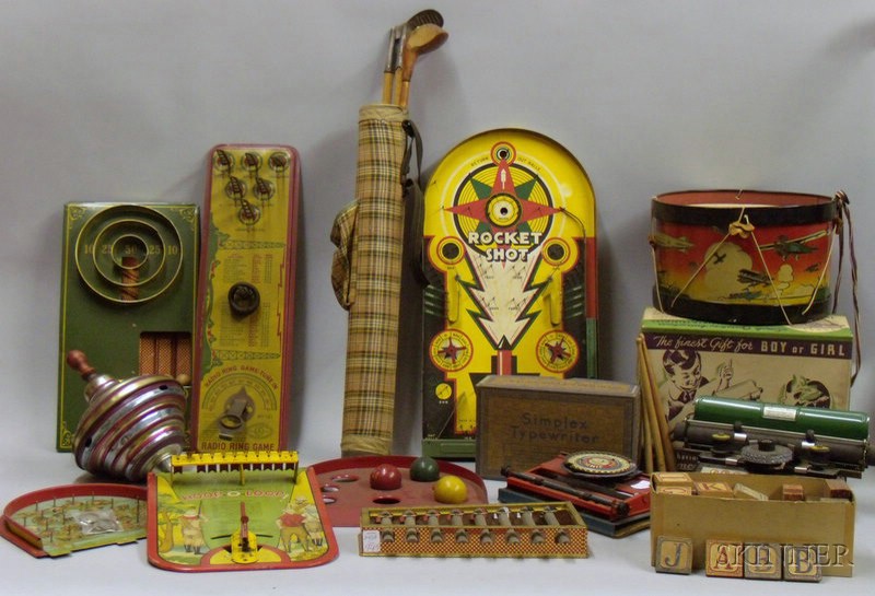 Appraisal: Group of Lithographed Tin and Other Games early th century