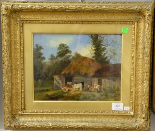 Appraisal: Norah Vernon oil on board th century Farm Barn with