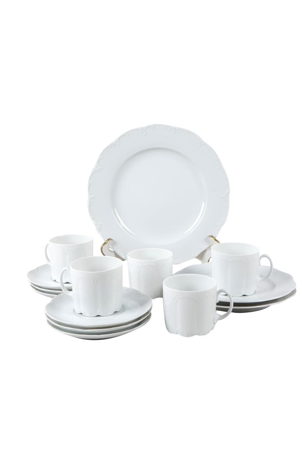 Appraisal: ROSENTHAL WHITE PORCELAIN DINNER SERVICEClassic Rose pattern an assembled set