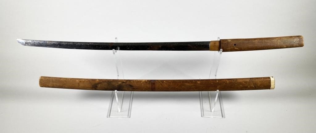 Appraisal: Japanese sword in plain scabbard measures - from tip to