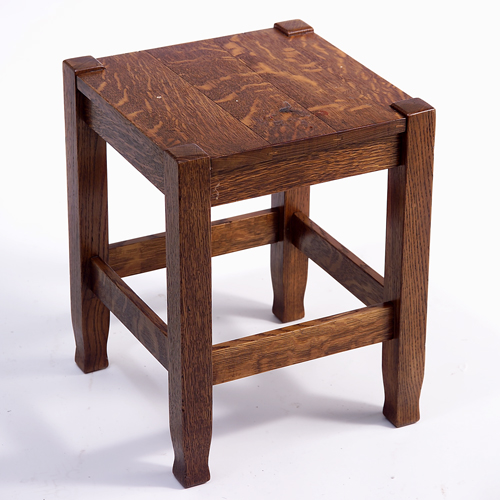 Appraisal: Stickley Brothers tabouret with shaped feet Refinished excellent condition Metal