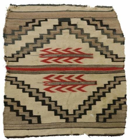 Appraisal: Navajo saddle blanket corn pattern c s in poor worn