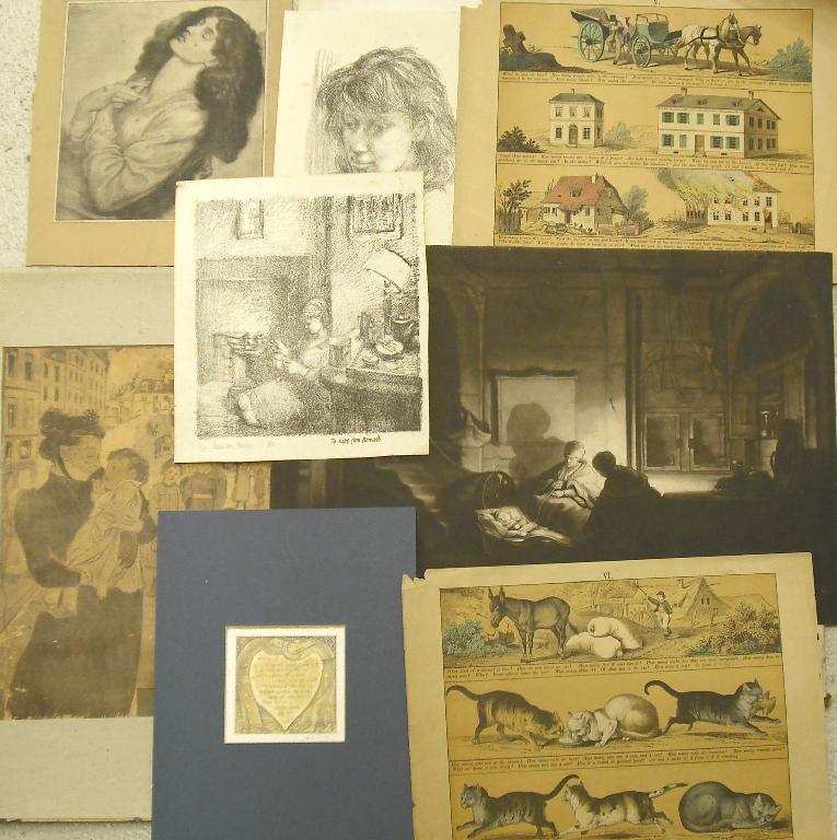 Appraisal: Folio of th century and later prints including two lithographs