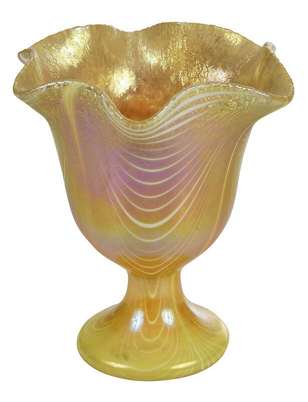 Appraisal: Steuben Aurene Art Glass Pedestal Vase American early th century