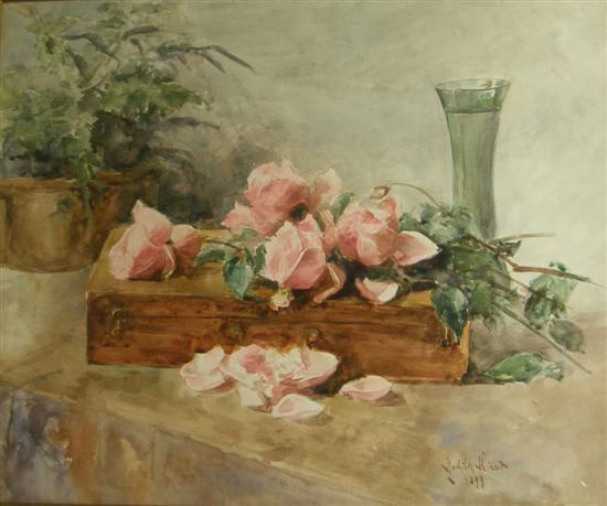 Appraisal: Mathilde de Hicot late th century still-life of roses with