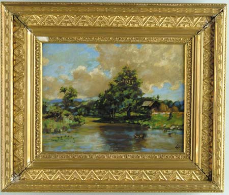 Appraisal: N R American th Century NEW ENGLAND LANDSCAPE Oil on