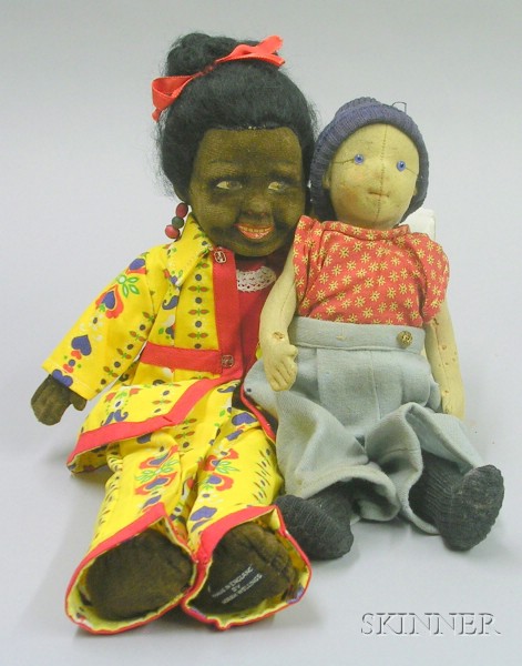 Appraisal: Two Steiff and Nora Wellings Cloth Dolls early th century