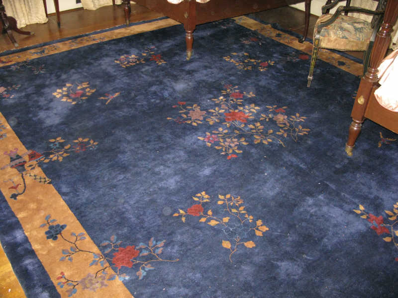 Appraisal: Chinese Room Size Rug ca blue field with beige border