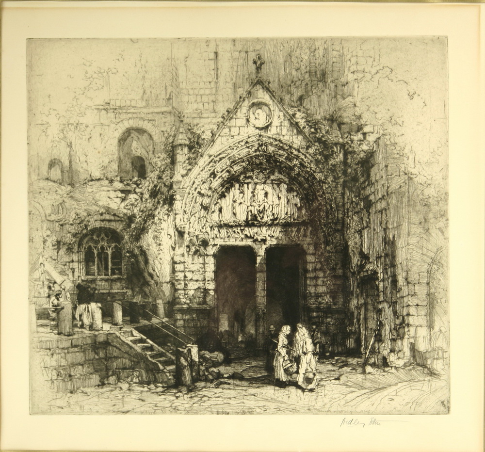 Appraisal: ETCHING - 'Entrance L'Eglise Maralitta' by E Hedley Fitton British