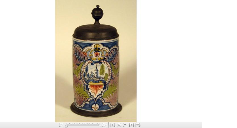 Appraisal: Polychrome decorated covered Delft tankard th th century