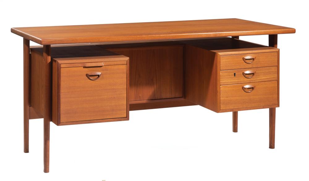 Appraisal: Kai Kristiansen b Teak Floating Top Executive Desk c s