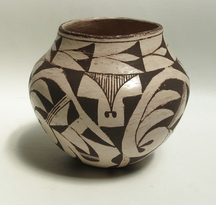 Appraisal: G LEWIS ACOMA INDIAN POTTERY VESSEL of bulbous form hand