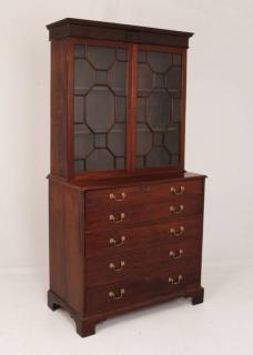 Appraisal: GEORGE III MAHOGANY SECRETAIRE BOOKCASE GEORGE III MAHOGANY BOOKCASE WITH