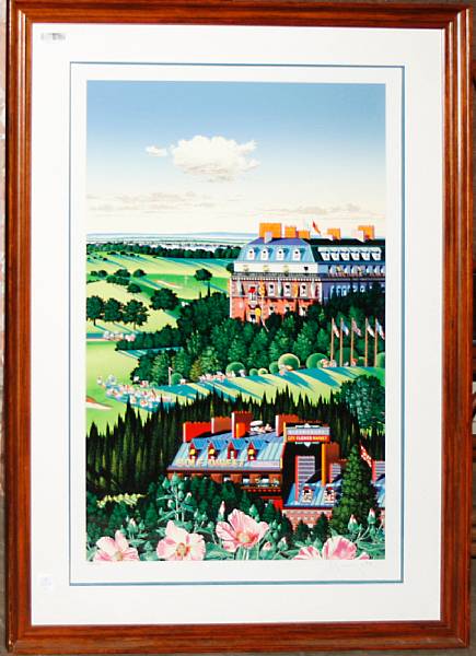 Appraisal: Prints and Paintings Country Club Color silkscreen framed and glazed