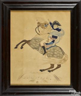 Appraisal: Calligraphy and watercolor of Napoleon late th c '' x