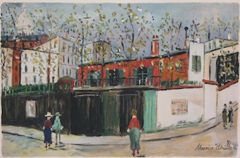 Appraisal: D'Apres Maurice Utrillo French - Montmartre Lithograph in colors with