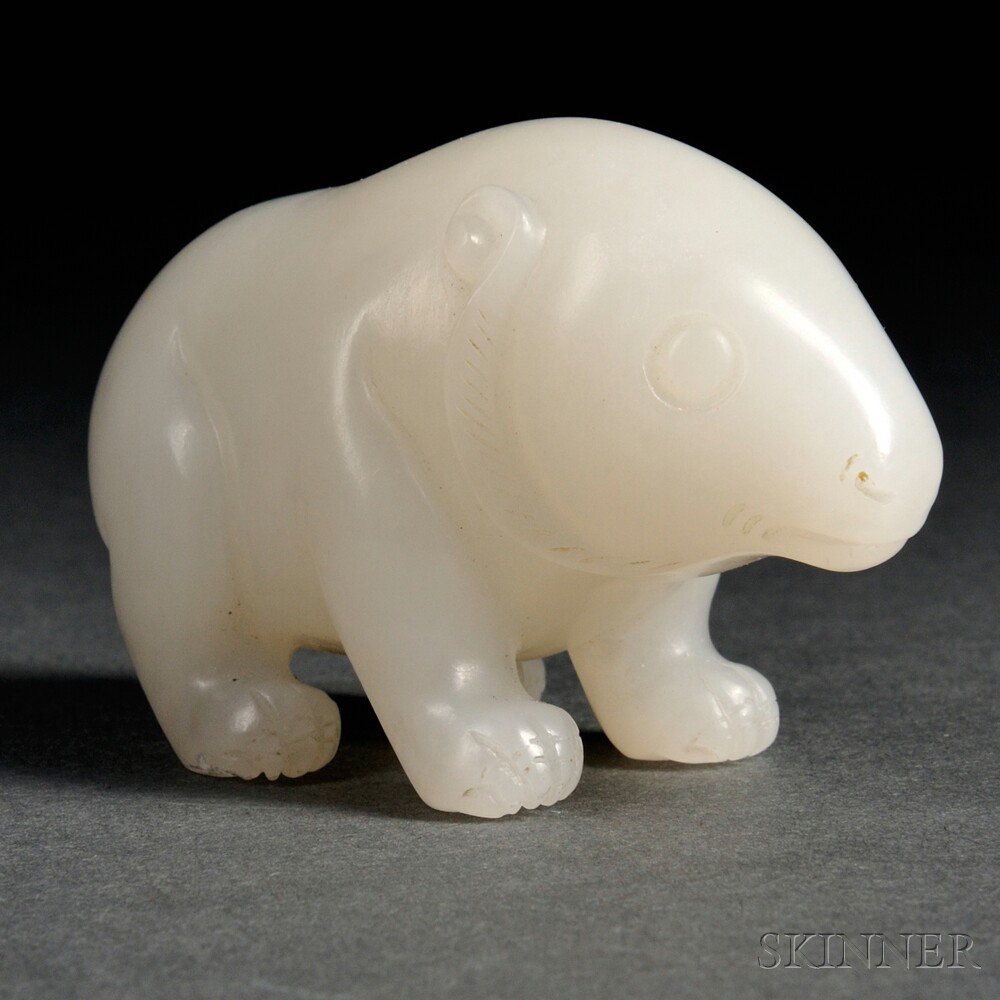 Appraisal: Jade Bear Cub China th century standing with charming features