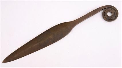 Appraisal: NORTHWEST COAST COPPER KNIFE in See Pleasing The Spirits page