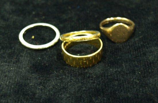 Appraisal: A ct gold wedding ring a ct gold signet ring