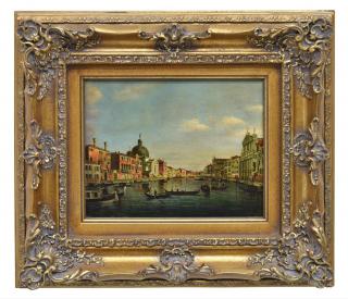 Appraisal: VENICE CANAL OIL PAINTING Framed oil painting on canvas Venice