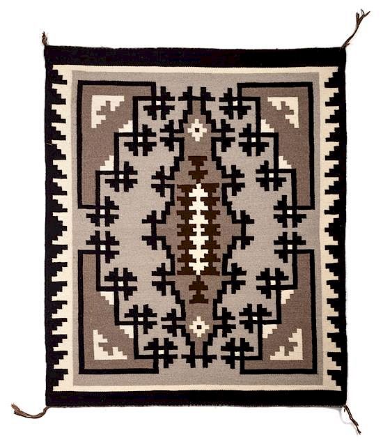 Appraisal: Navajo Two Grey Hills Rug x inches Navajo Two Grey