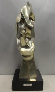 Appraisal: MEYER Seymour Signed Polished Bronze Sculpture Faces- Measurement with base