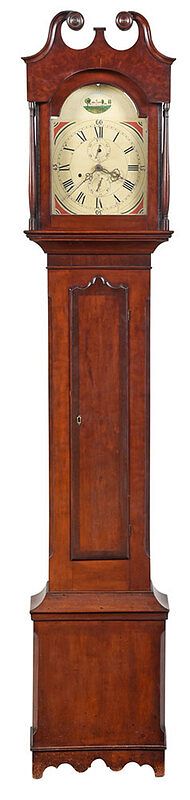 Appraisal: American Federal Cherry Tall Case Clock probably Southern states -