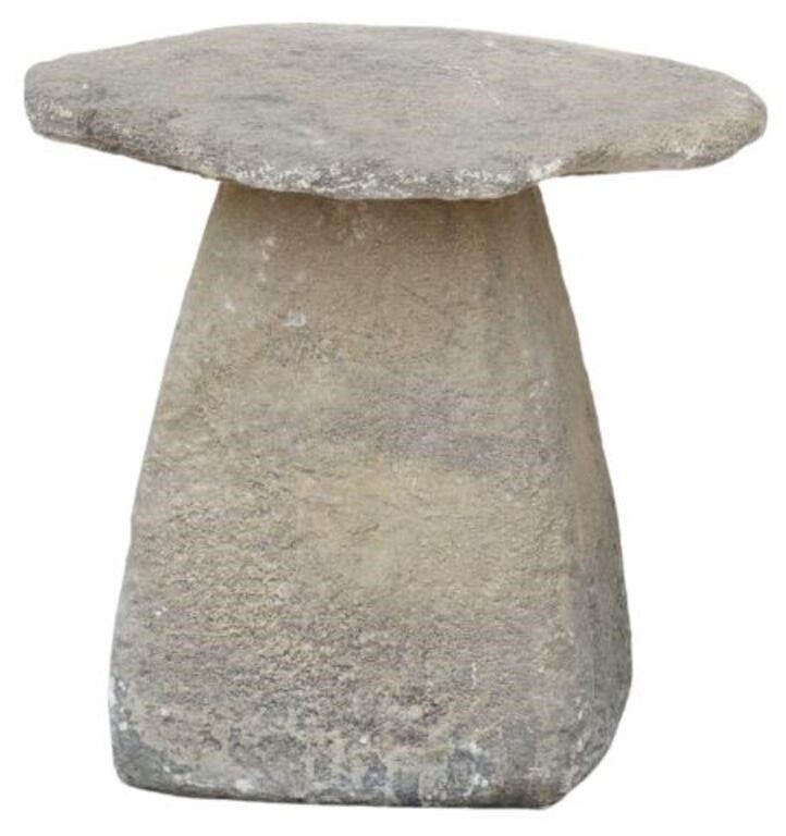 Appraisal: English staddle stone of overall mushroom form with removable top