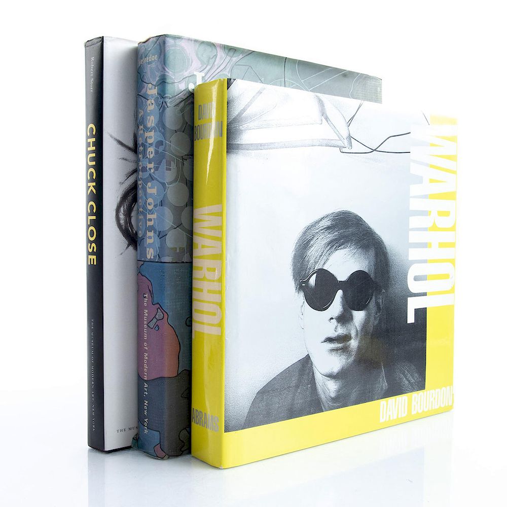 Appraisal: RETROSPECTIVES ON C CLOSE A WARHOL AND J JOHNS Hardcover