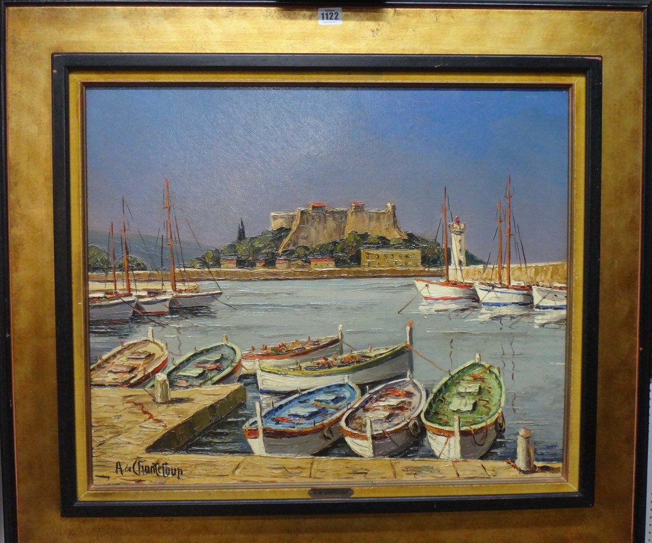 Appraisal: Adrien de Chanteloup - Harbour scene oil on canvas signed