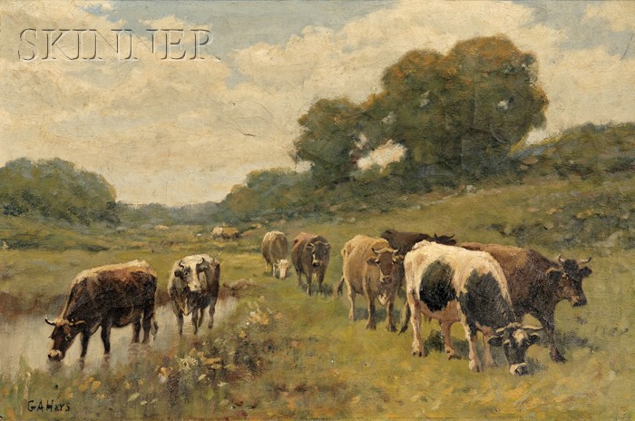 Appraisal: George Arthur Hays American - View of Cows at Pasture