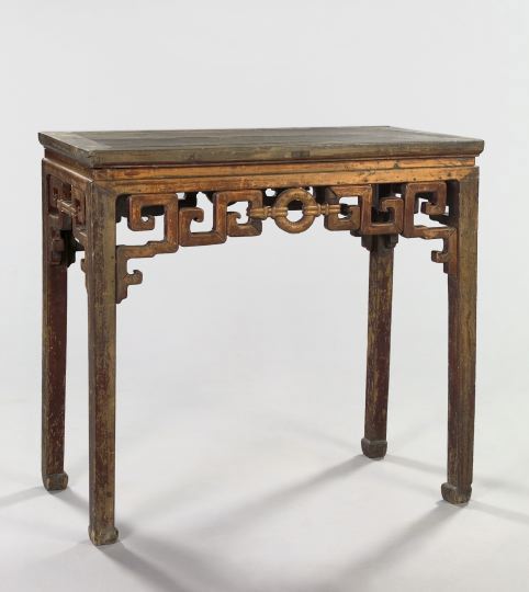 Appraisal: Attractive Chinese Provincial Carved and Stained Hardwood Altar Table first