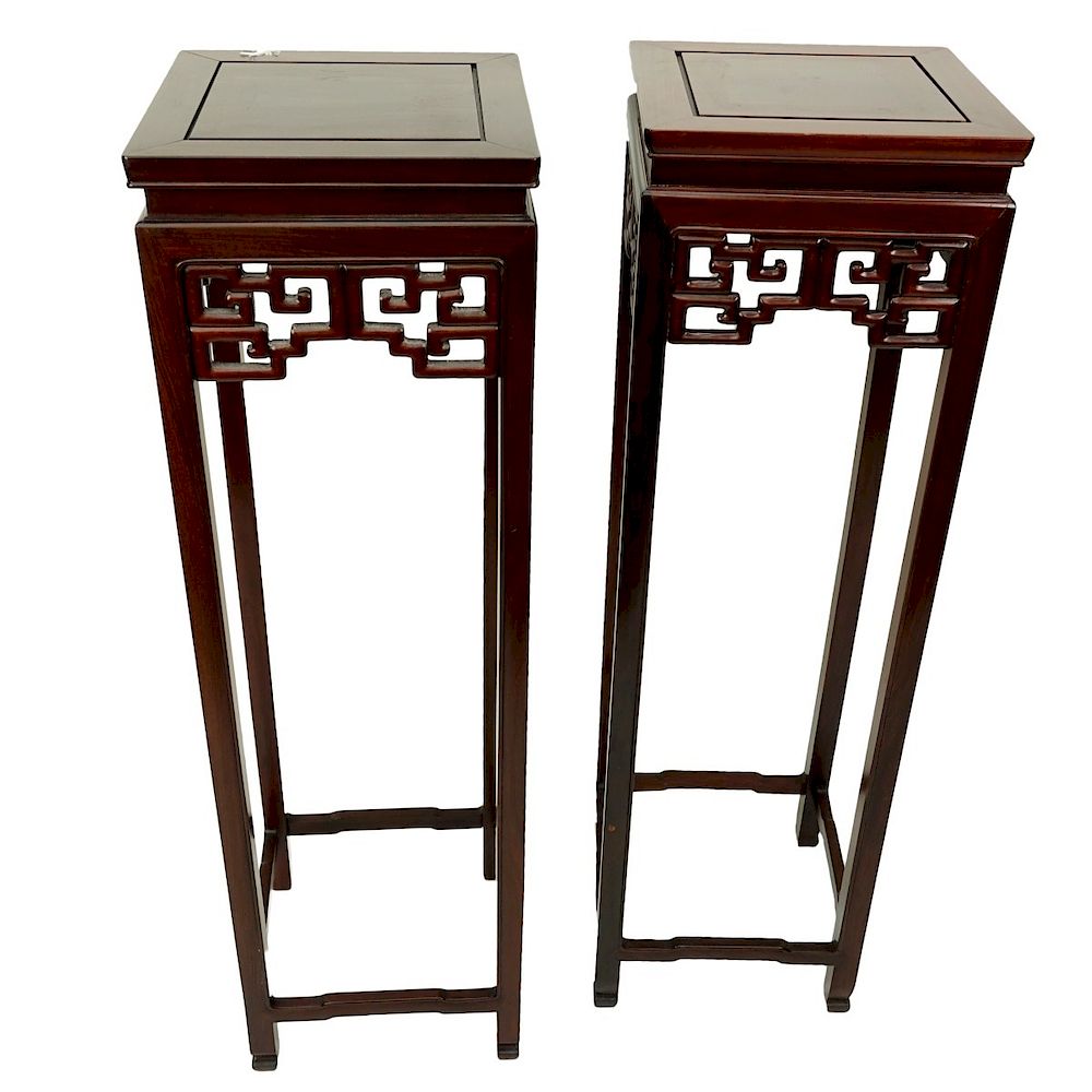 Appraisal: Pair of Chinese Stands Pair of Chinese Ming Style Rosewood