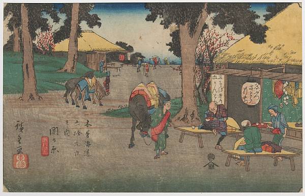 Appraisal: Hiroshige - and Eisen - Six woodblock prints Including four