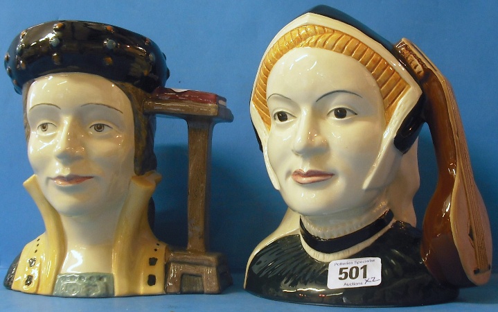 Appraisal: Royal Doulton Large Character Jugs Catherin Parr D and Jayne