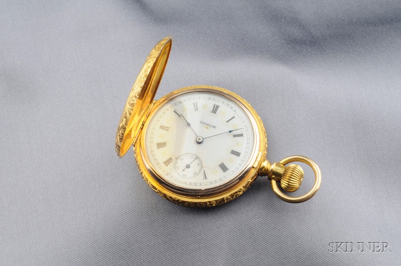 Appraisal: Antique kt Gold and Diamond Hunting Case Pocket Watch the