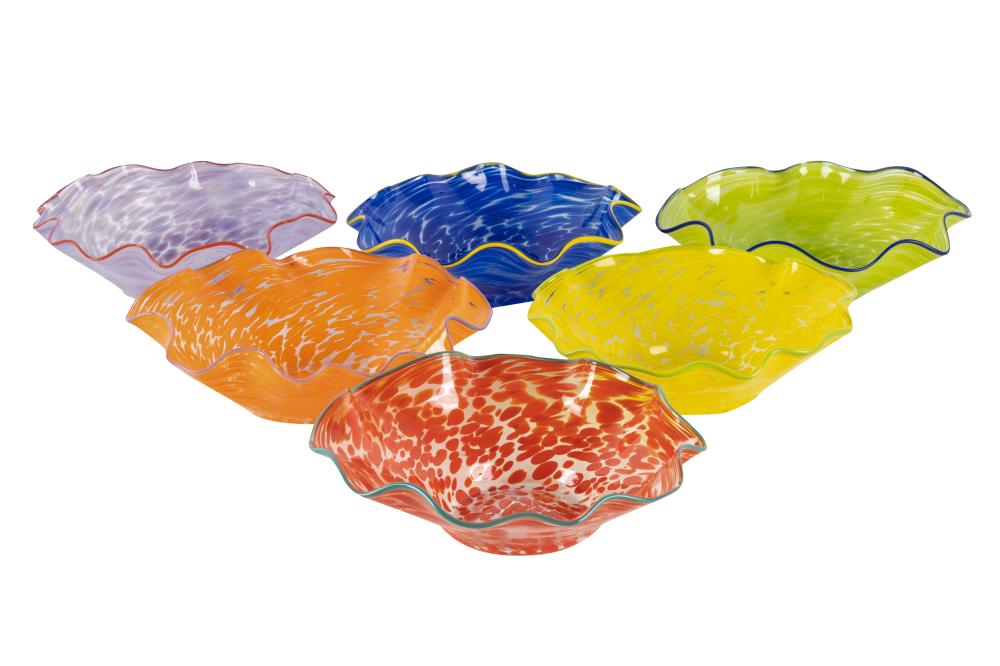 Appraisal: GROUP OF ART GLASS BOWLScomprising eleven bowls of varying sizes