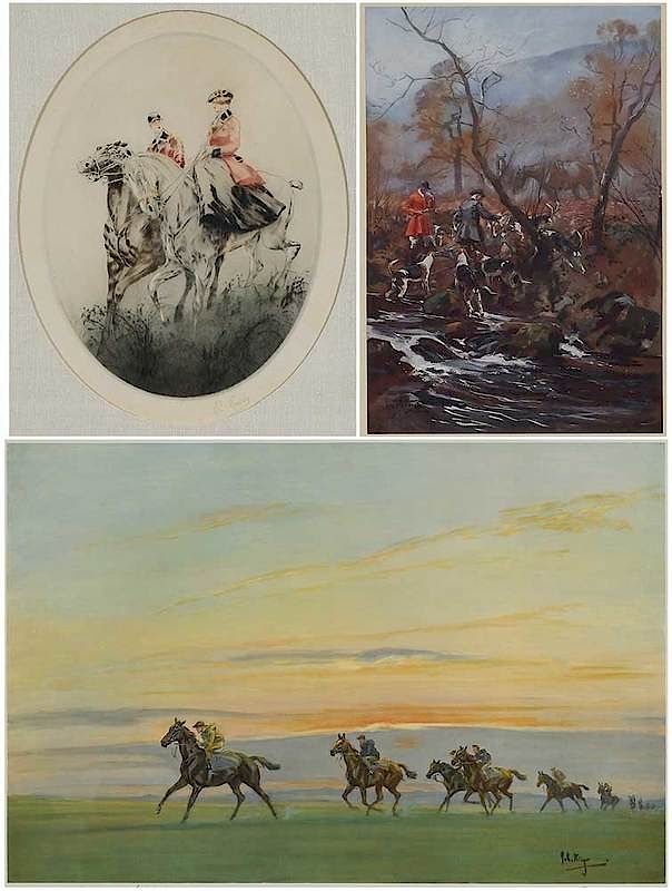 Appraisal: Three Sporting Related Prints th century Lionel Edwards The Hunt