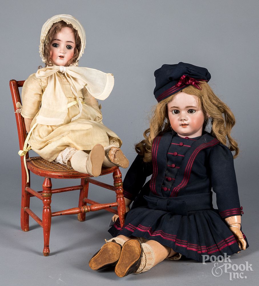 Appraisal: Two German bisque head dolls Two German bisque head dolls