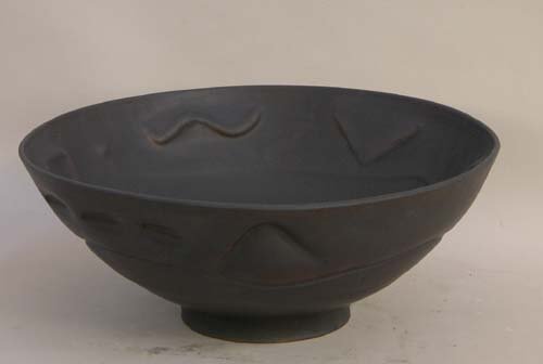 Appraisal: Large Black Bowl Ceramic on Ceramic Tweedy Joan x x