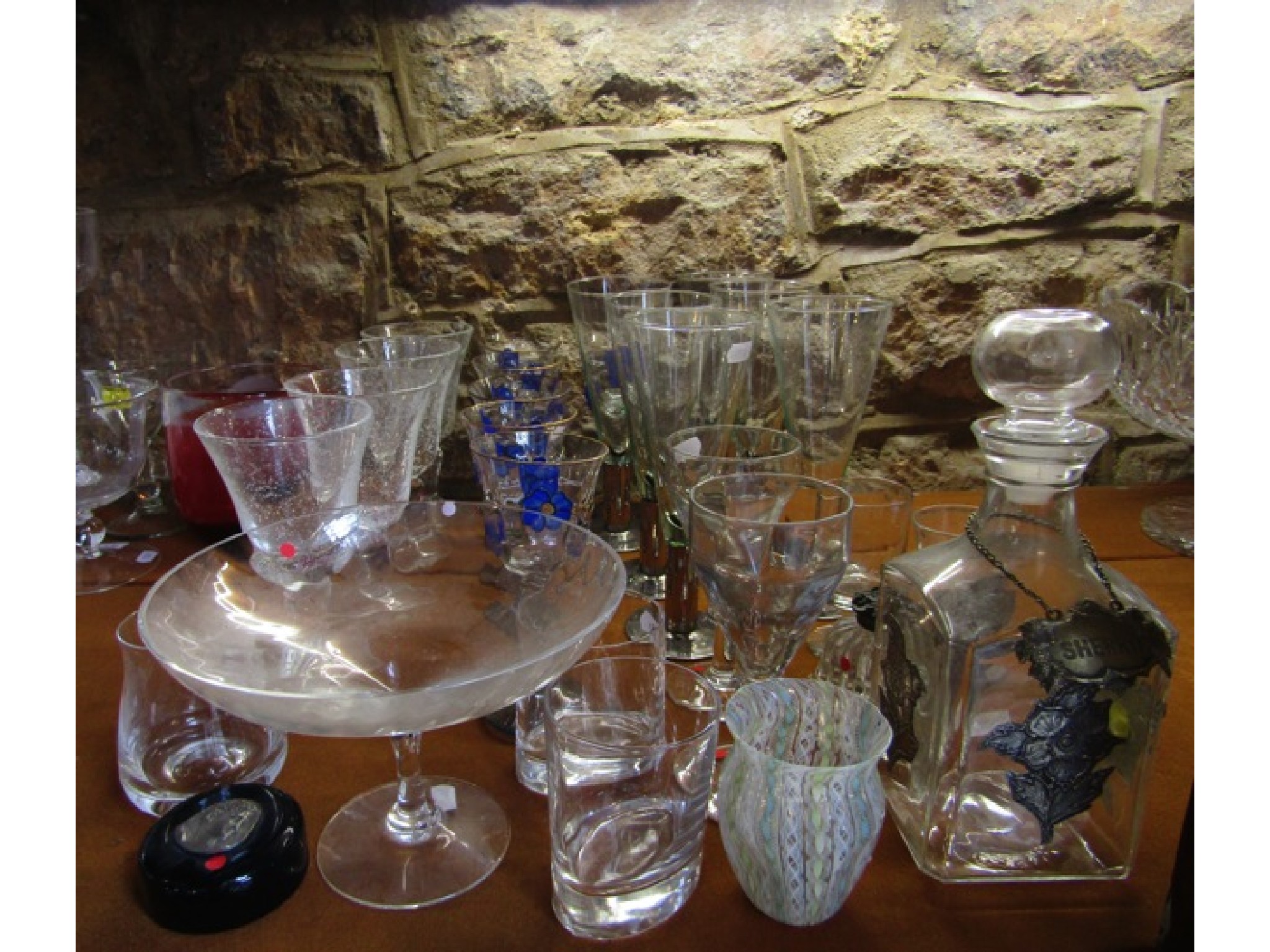 Appraisal: A collection of drinking glasses to include four heavy large