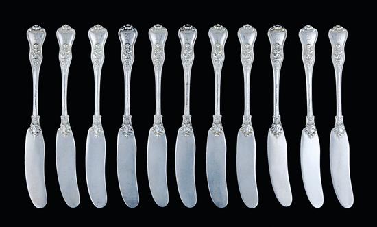 Appraisal: Tiffany Co sterling butter knives circa Olympian pattern each engraved