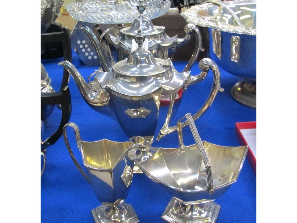 Appraisal: Four piece silver plated tea service