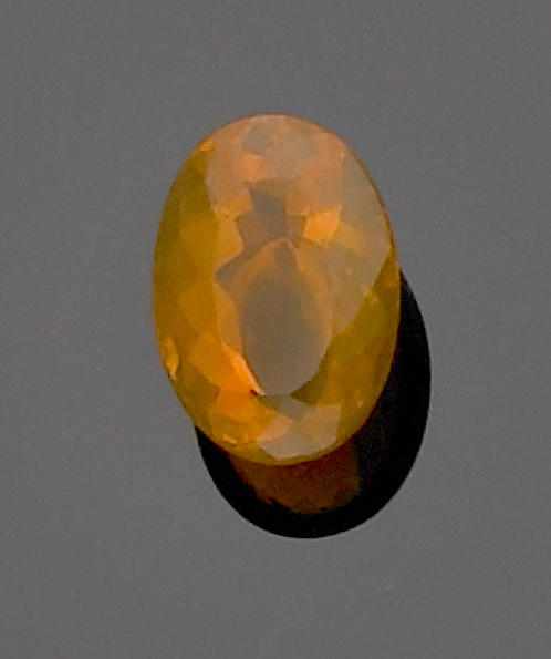 Appraisal: Orange Fire Opal Mexico An oval-cut gem of rich brilliant