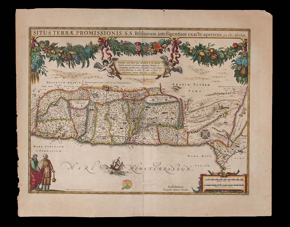 Appraisal: th C Dutch Map of the Holy Land by Hondius