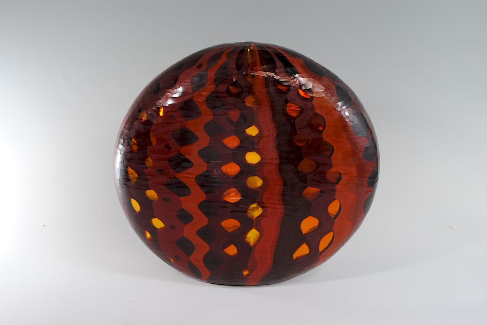 Appraisal: Massimo Micheluzzi Battuto Vessel Signed Unknown Year Fused murrine cane