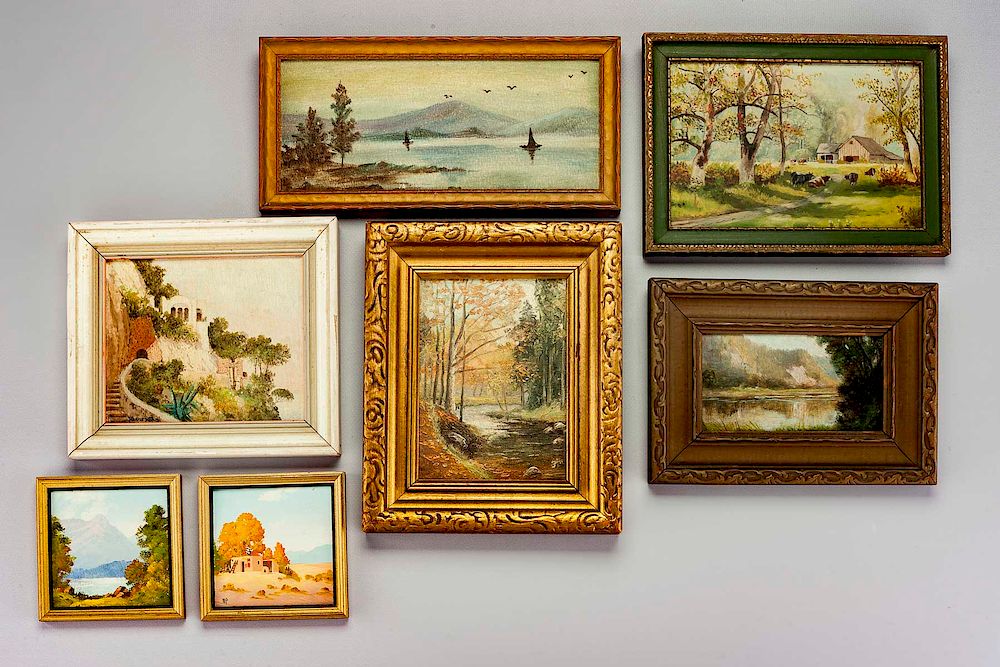 Appraisal: Group of Miniature Paintings Incl Harris Kohn DESCRIPTION Group of