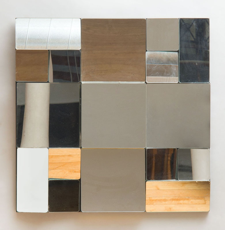 Appraisal: NEAL SMALL CRACKED MIRROR x x in Estimate -