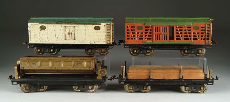 Appraisal: LOT OF FOUR STANDARD GAUGE -SERIES LIONEL FREIGHT CARS R